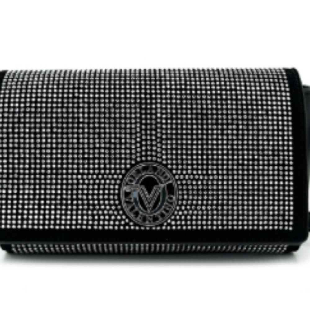 Valentino Orlandi Black and Silver Crystal Clutch
